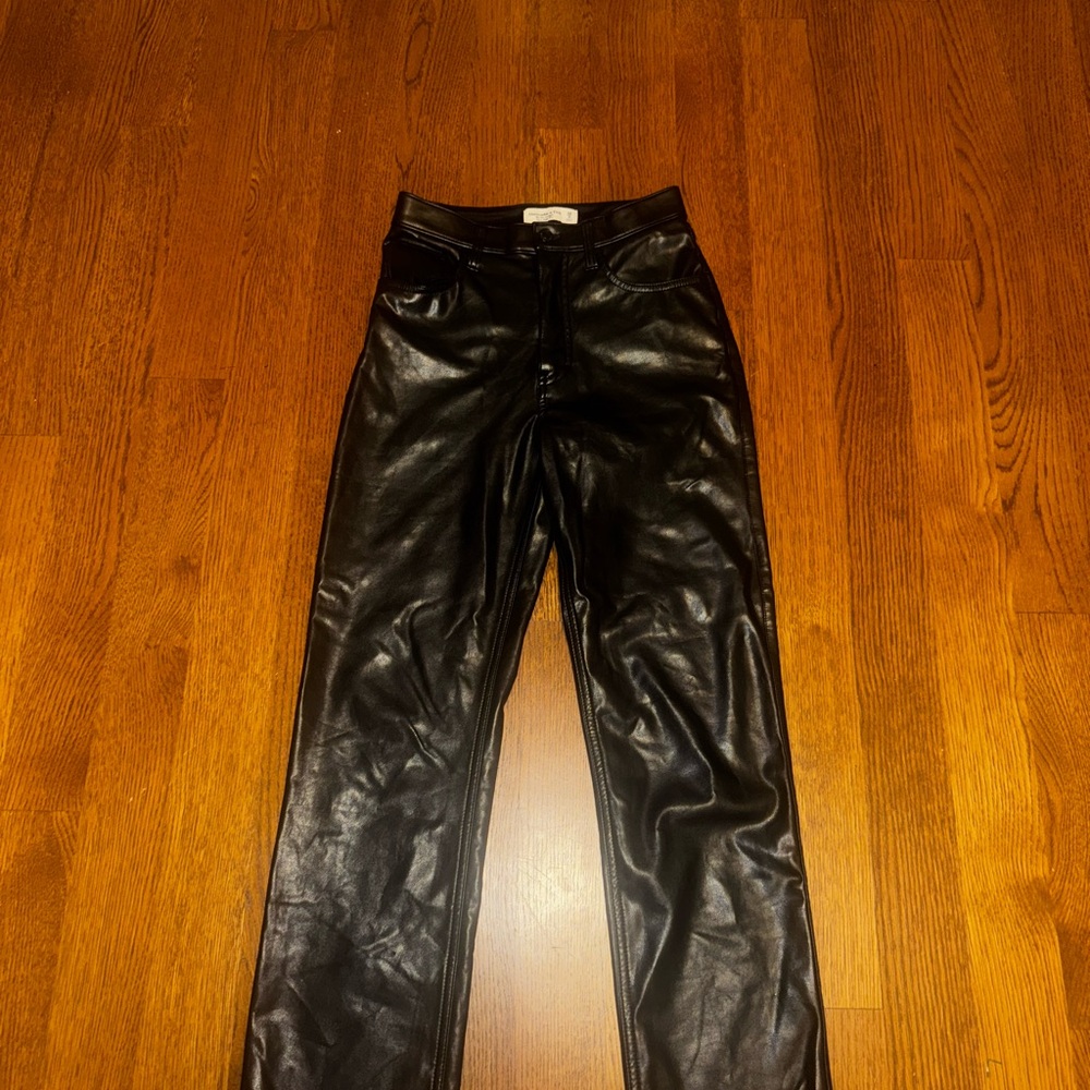 Abercrombie & Fitch Black Vegan Leather Pants